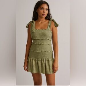 Lizard Thicket Green Tiered Dress